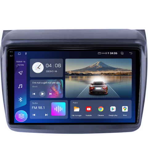 Navigatie dedicata Mitsubishi L200 2008-2016, 4GB RAM 64GB ROM, Quadcore, Android 14, Display QLED 1K, 9", DSP, Carplay&Android Auto, , Suport Camere AHD [1]