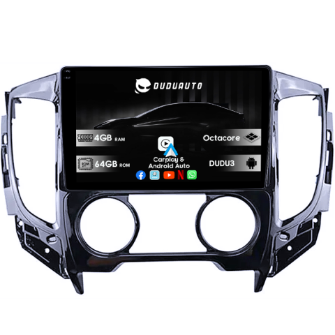Navigatii Dedicate - Navigatie dedicata Mitsubishi L200 2015-2019, DUDU3, 4GB RAM 64GB ROM, Octacore, Platforma 8581, Android, Display QLED 10", DSP, Carplay&AndroidAuto