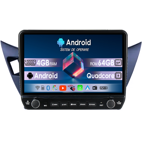 Navigatii Dedicate - Navigatie dedicata Mitsubishi Lancer 2001-2007 Tesla cu butoane rotative model 2024, 4GB RAM 64GB ROM, Procesor Quadcore, Android 14, Display QLED 10", DSP, Carplay&Android Auto