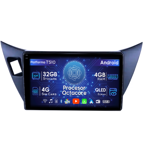 Navigatii Dedicate - Navigatie dedicata Mitsubishi Lancer 2001-2007, 4GB RAM 32GB ROM, Android 13, Display QLED  9", DSP, Carplay, Android Auto, Internet, Youtube , Waze , WI-FI , USB ,