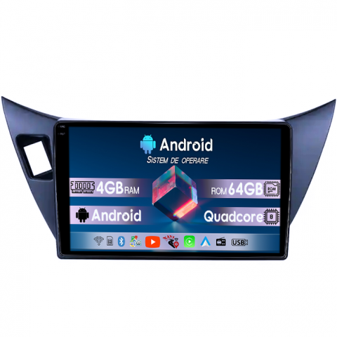 Mitsubishi - Navigatie dedicata Mitsubishi Lancer 2001-2007, 4GB RAM 64GB ROM, Quad Core, Display 9" QLED 1K, Carplay, Android 14, Bluetooth, Magazin Play, Suport Camere AHD