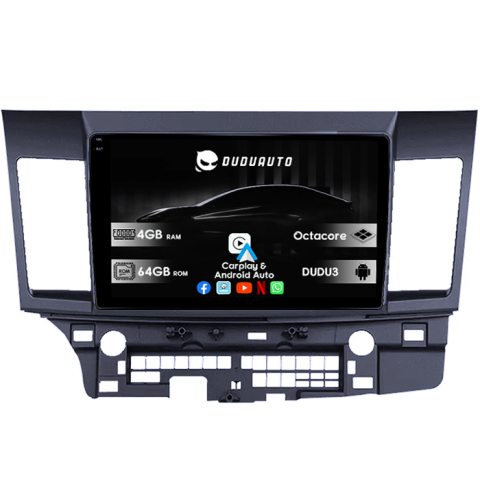 Navigatii Dedicate - Navigatie dedicata Mitsubishi Lancer 2007-2012, DUDU3, 4GB RAM 64GB ROM, Octacore, Platforma 8581, Android, Display QLED 10", DSP, Carplay&AndroidAuto