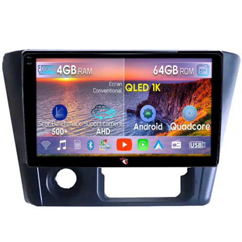 Lancer 2001-2007 - Navigatie dedicata Mitsubishi Lancer 2006, 4GB RAM 64GB ROM, Octacore, Android 14, Display QLED 1K 9", Carplay&Android Auto, SIM 4G, Ventilator Activ