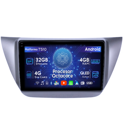 Mitsubishi - Navigatie dedicata Mitsubishi Lancer IX 2006-2010, 4GB RAM 32GB ROM, Octacore, Android 14, Display QLED 1K 9", DSP, Carplay&Android Auto, SIM 4G, Bluetooth, Ventilator Activ