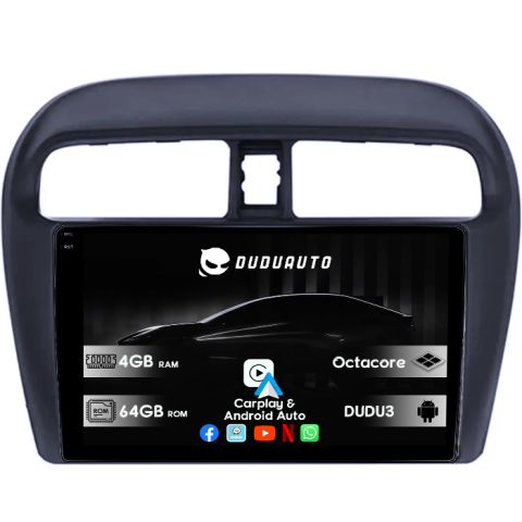 Navigatii Dedicate - Navigatie dedicata Mitsubishi Mirage Attrage 2012-2018, DUDU3, 4GB RAM 64GB ROM, Octacore, Platforma 8581, Android, Display QLED 10", DSP, Carplay&AndroidAuto