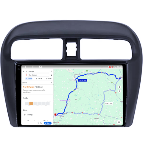 Navigatie dedicata Mitsubishi Mirage Attrage 2012-2018, 4GB RAM 32GB ROM, Octacore, Android 14, Display QLED 1K 9", DSP, Carplay&Android Auto, SIM 4G, Bluetooth, Ventilator Activ [4]