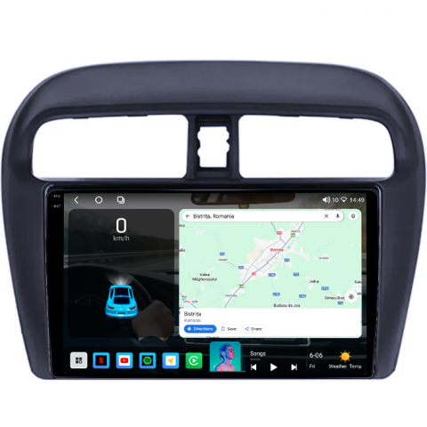 Navigatie dedicata Mitsubishi Mirage Attrage 2012-2018, 4GB RAM 64GB ROM, Octacore, Android 14, Display QLED 1K 9", Carplay&Android Auto, SIM 4G, Ventilator Activ [1]