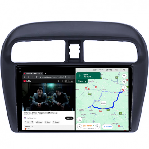 Navigatie dedicata Mitsubishi Mirage Attrage 2012-2018, 4GB RAM 64GB ROM, Quad Core, Display 9" QLED 1K, Carplay, Android 14, Bluetooth, Magazin Play, Suport Camere AHD [3]