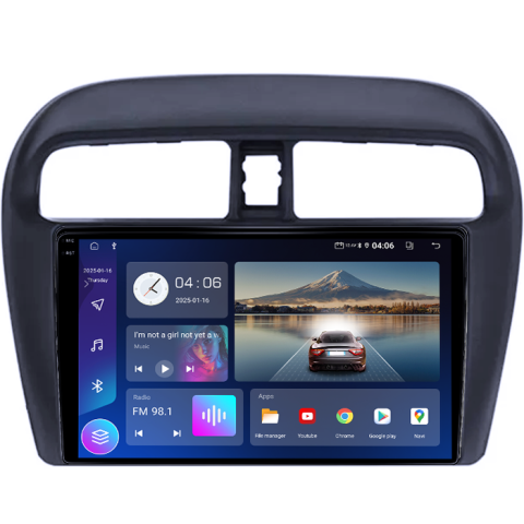 Navigatie dedicata Mitsubishi Mirage Attrage 2012-2018, 8GB RAM 128GB ROM, Octacore, Platforma TS18, Android 14, Display QLED 9", Suporta camera 360", DSP, Carplay&Android Auto, SIM 4G, Ventilator [1]