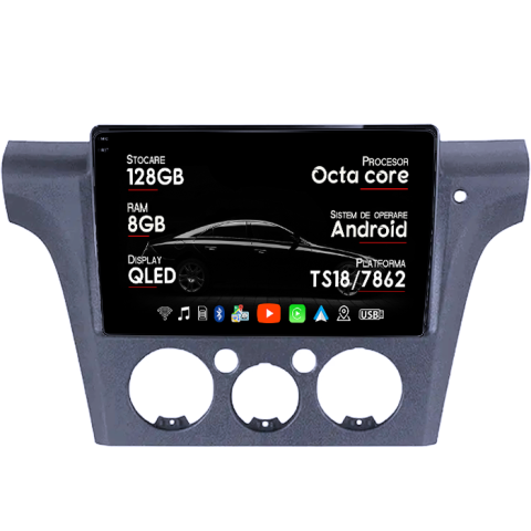 Navigatii Dedicate - Navigatie dedicata Mitsubishi Outlander 2001-2005, 8GB RAM 128GB ROM, Octacore, Platforma TS18, Android 14, Display QLED 10", Suporta camera 360", DSP, Carplay&Android Auto, SIM 4G, Ventilator Acti