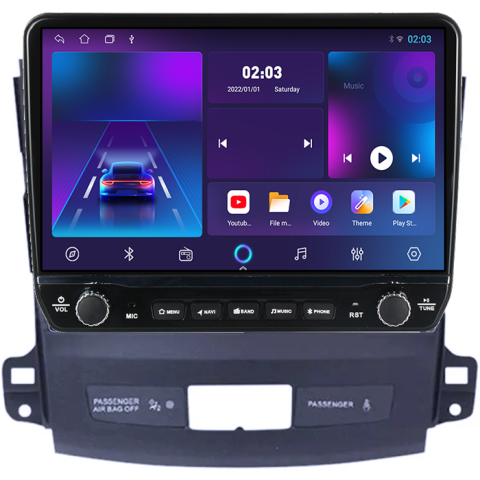 Navigatie dedicata Mitsubishi Outlander 2005-2011 Tesla cu butoane rotative model 2024, 4GB RAM 64GB ROM, Procesor Quadcore, Android 14, Display QLED 10", DSP, Carplay&Android Auto [4]