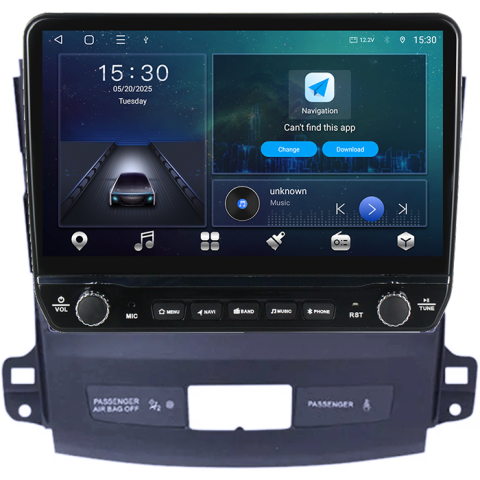 Navigatie dedicata Mitsubishi Outlander 2005-2011 Tesla cu butoane rotative model 2024, 4GB RAM 64GB ROM, Procesor Quadcore, Android 14, Display QLED 10", DSP, Carplay&Android Auto [5]