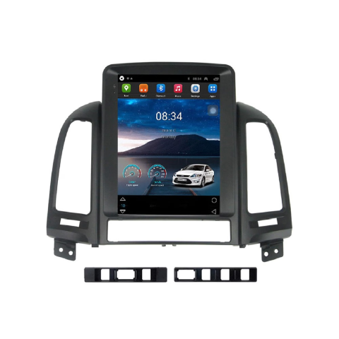 Navigatii Dedicate - Navigatie dedicata Hyundai Santa Fe 2006-2012 Tesla Style, 8GB RAM 128GB ROM, Octacore, Android 14, Display QLED 9.7”, Suporta camera 360º, DSP, Carplay&Android Auto, SIM