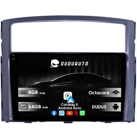 Navigatii Dedicate - Navigatie dedicata Mitsubishi Pajero 2006-2014, DUDU3, 4GB RAM 64GB ROM, Octacore, Platforma 8581, Android, Display QLED 9", DSP, Carplay&AndroidAuto