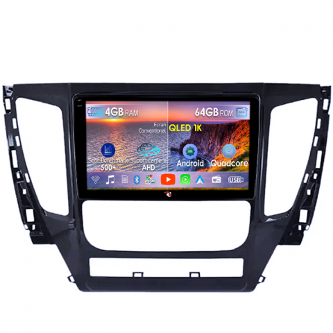Pajero 2016-2018 - Navigatie dedicata Mitsubishi Pajero 2016-2018, 4GB RAM 64GB ROM, Octacore, Android 14, Display QLED 1K 9", Carplay&Android Auto, SIM 4G, Ventilator Activ