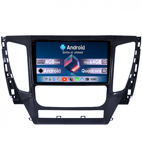 Pajero 2016-2018 - Navigatie dedicata Mitsubishi Pajero 2016-2018, 4GB RAM 64GB ROM, Quad Core, Display 9" QLED 1K, Carplay, Android 14, Bluetooth, Magazin Play, Suport Camere AHD