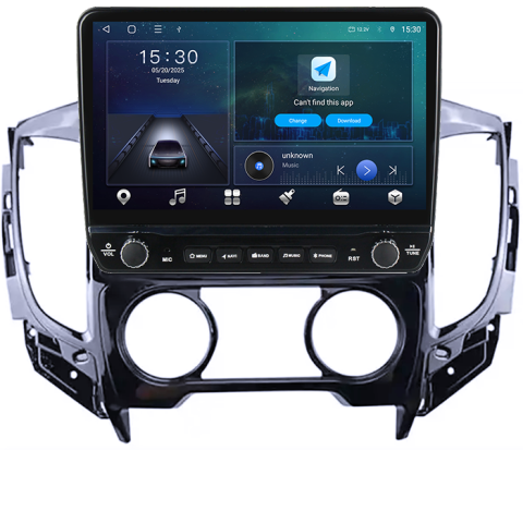 Navigatie dedicata Mitsubishi Triton 2015 Tesla cu butoane rotative model 2024, 4GB RAM 64GB ROM, Procesor Quadcore, Android 14, Display QLED 10", DSP, Carplay&Android Auto [5]