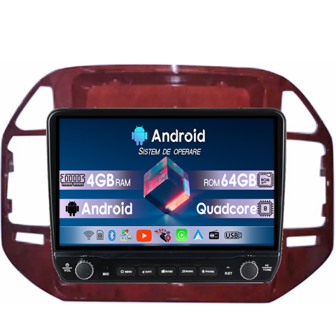 Navigatii Dedicate - Navigatie dedicata Mitsubishi Pajero V73 Tesla cu butoane rotative model 2024, 4GB RAM 64GB ROM, Procesor Quadcore, Android 14, Display QLED 10", DSP, Carplay&Android Auto