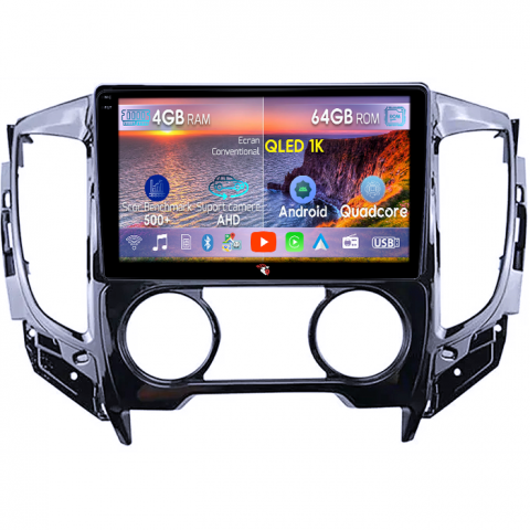 Pajero - Navigatie dedicata Mitsubishi Pajero Sport 2006-2012, 4GB RAM 64GB ROM, Octacore, Android 14, Display QLED 1K 9", Carplay&Android Auto, SIM 4G, Ventilator Activ