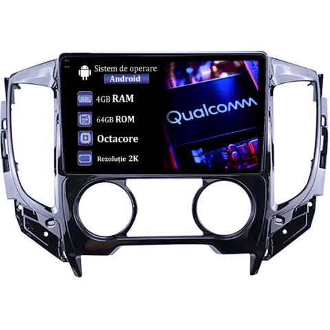 Pajero - Navigatie dedicata Mitsubishi Pajero Sport, 4GB RAM 64GB ROM, Procesor Qualcomm Octacore, Android 14, Rezolutie 2K, Display QLED 9", DSP, Carplay&Android Auto, SIM 4G