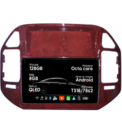 Navigatii Dedicate - Navigatie dedicata Mitsubishi Pajero V73 2004-2011, 8GB RAM 128GB ROM, Octacore, Platforma TS18, Android 14, Display QLED 9", Suporta camera 360", DSP, Carplay&Android Auto, SIM 4G, Ventilator Acti