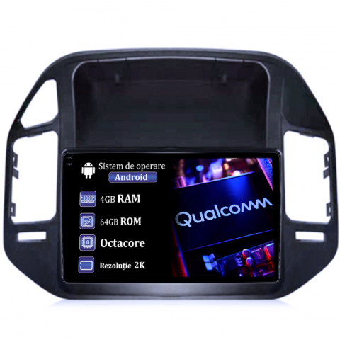 Pajero V73 - Navigatie dedicata Mitsubishi Pajero V73, 4GB RAM 64GB ROM, Procesor Qualcomm Octacore, Android 14, Rezolutie 2K, Display QLED 9", DSP, Carplay&Android Auto, SIM 4G
