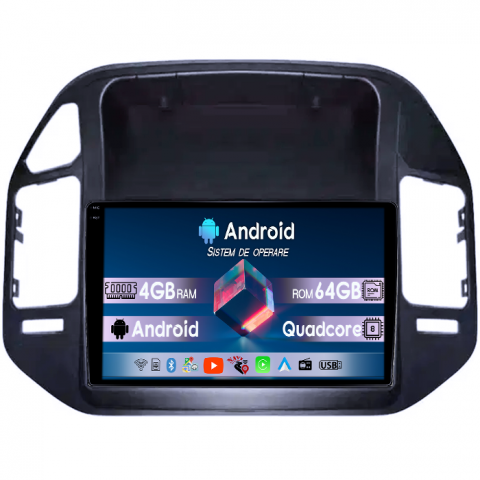 Pajero V73 - Navigatie dedicata Mitsubishi Pajero V73, 4GB RAM 64GB ROM, Quad Core, Display 9" QLED 1K, Carplay, Android 14, Bluetooth, Magazin Play, Suport Camere AHD
