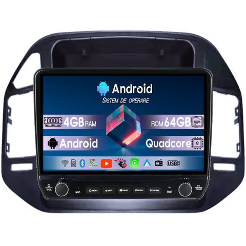 Navigatii Dedicate - Navigatie dedicata Mitsubishi Pajero V73 Tesla cu butoane rotative model 2024, 4GB RAM 64GB ROM, Procesor Quadcore, Android 14, Display QLED 10", DSP, Carplay&Android Auto