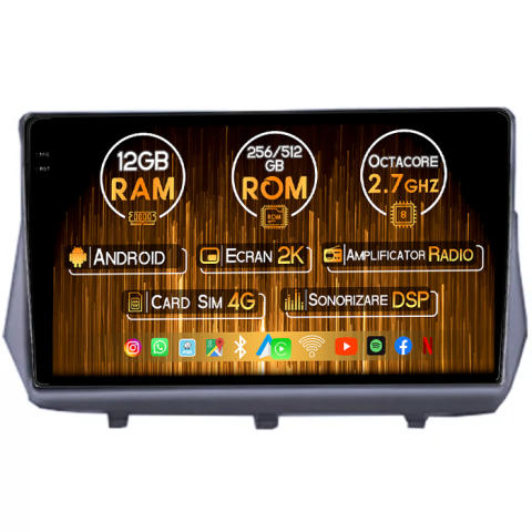 Navigatii Dedicate - Navigatie dedicata Mitsubishi Savrin 2004-2012, 12GB RAM 256GB ROM, Android 14, Rezolutie 2K, Display QLED, 9", DSP, Carplay, Android Auto, Internet, Youtube, Waze, Wi Fi, USB