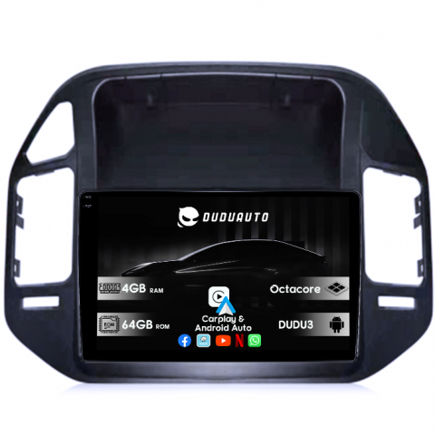 Pajero V73 - Navigatie dedicata Mitsubishi Pajero V73, DUDU3, 4GB RAM 64GB ROM, Octacore, Platforma 8581, Android, Display QLED 9", DSP, Carplay&AndroidAuto