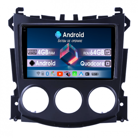 370Z 2008-2011 - Navigatie dedicata Nissan 370Z 2008-2011,4GB RAM 64GB ROM, Quadcore, Android 14, Display QLED 1K, 9", DSP, Carplay&Android Auto, Suport camere AHD