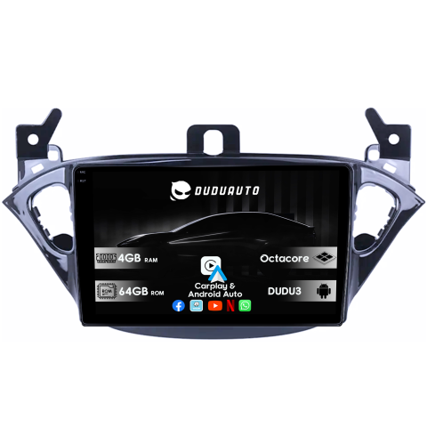 Opel - Navigatie dedicata Opel Corsa 2014-2019, DUDU3, 4GB RAM 64GB ROM, Octacore, Platforma 8581, Android, Display QLED 9", DSP, Carplay&AndroidAuto