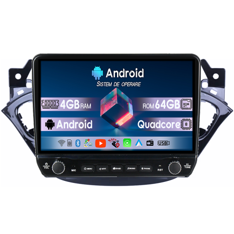 Navigatii Dedicate - Navigatie dedicata Opel Corsa 2014-2019 Tesla cu butoane rotative model 2024, 4GB RAM 64GB ROM, Procesor Quadcore, Android 14, Display QLED 10", DSP, Carplay&Android Auto