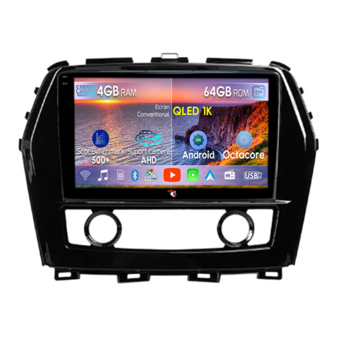 Maxima 2016-2023 - Navigatie dedicata Nissan Maxima 2016-2023, 4GB RAM 64GB ROM, Octacore, Android 14, Display QLED 9", DSP, Carplay&Android Auto, SIM 4G, Ventilator Activ