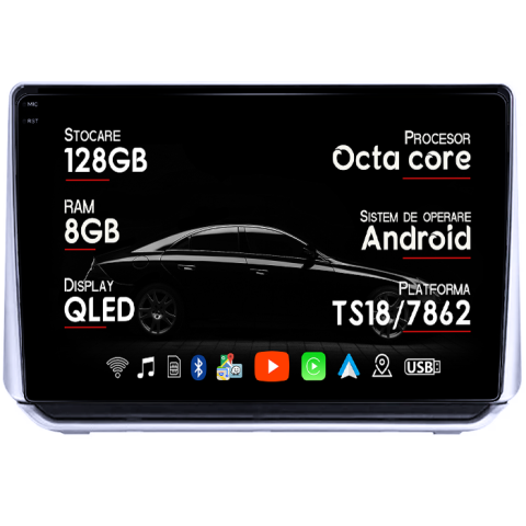Altima 2018-2020 - Navigatie dedicata Nissan Altima 2018-2020, 8GB RAM 128GB ROM, Octacore, Platforma TS18, Android 13, Display QLED 9”, Suporta camera 360º, DSP, Carplay&Android Auto, SIM 4G, Ventilator Activ