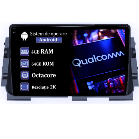 Kicks Micra P15 2016-2020 - Navigatie dedicata Nissan Kicks Micra P15 2016-2020, 4GB RAM 64GB ROM, Procesor Qualcomm Octacore, Android 14, Rezolutie 2K, Display QLED 9", DSP, Carplay&Android Auto, SIM 4G