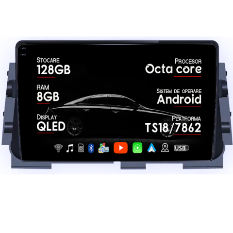 Kicks Micra P15 2016-2020 - Navigatie dedicata Nissan Kicks Micra P15 2016-2020, 8GB RAM 128GB ROM, Octacore, Platforma TS18, Android 13, Display QLED 9”, Suporta camera 360º, DSP, Carplay&Android Auto, SIM 4G, Ventilator Activ