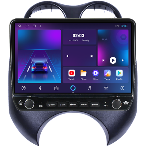 Navigatie dedicata Nissan March 2010-2013 Tesla cu butoane rotative model 2024, 4GB RAM 64GB ROM, Procesor Quadcore, Android 14, Display QLED 10", DSP, Carplay&Android Auto [5]