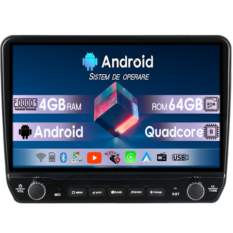 Navigatii Dedicate - Navigatie dedicata Nissan Murano 2002-2006 Tesla cu butoane rotative model 2024, 4GB RAM 64GB ROM, Procesor Quadcore, Android 14, Display QLED 10", DSP, Carplay&Android Auto
