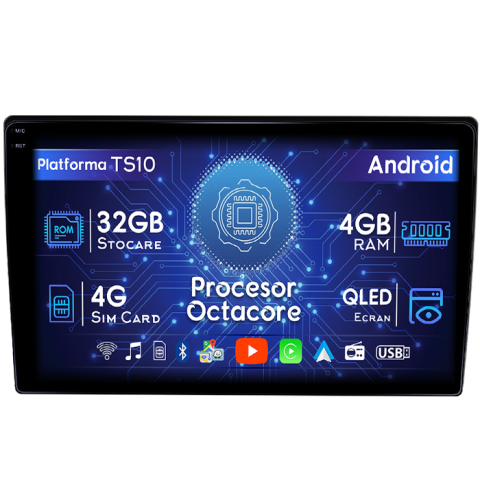 Murano 2002-2006 - Navigatie dedicata Nissan Murano 2002-2006, 4GB RAM 32GB ROM, Octacore, Android 14, Display QLED 1K 9", DSP, Carplay&Android Auto, SIM 4G, Bluetooth, Ventilator Activ