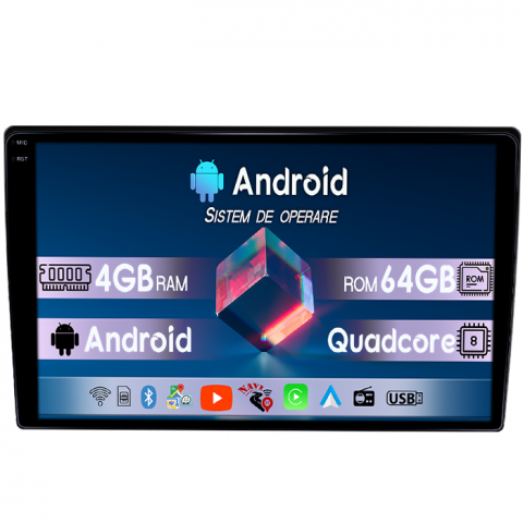Murano 2002-2006 - Navigatie dedicata Nissan Murano 2002-2006, 4GB RAM 64GB ROM, Quadcore, Android 14, Display QLED 1K, 9", DSP, Carplay&Android Auto, Suport camere AHD