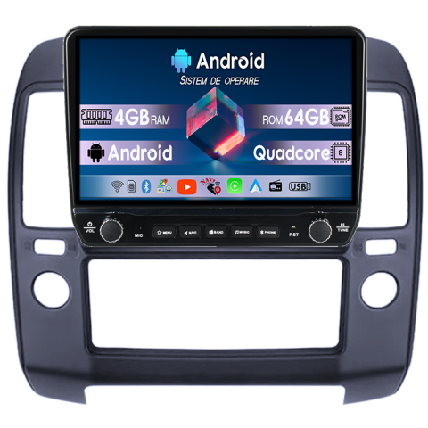 Navigatii Dedicate - Navigatie dedicata Nissan Navara 2005-2010 Tesla cu butoane rotative model 2024, 4GB RAM 64GB ROM, Procesor Quadcore, Android 14, Display QLED 10", DSP, Carplay&Android Auto