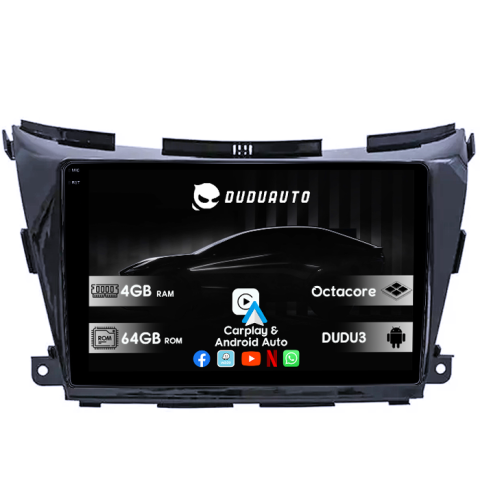 Murano 2014-2020 - Navigatie dedicata Nissan Murano 2014-2020, DUDU3, 4GB RAM 64GB ROM, Octacore, Platforma 8581, Android, Display QLED 9", DSP, Carplay&AndroidAuto
