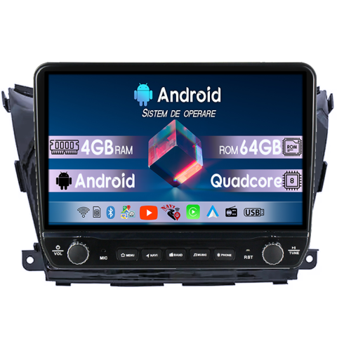 Navigatii Dedicate - Navigatie dedicata Nissan Murano 2014-2020 Tesla cu butoane rotative model 2024, 4GB RAM 64GB ROM, Procesor Quadcore, Android 14, Display QLED 10", DSP, Carplay&Android Auto