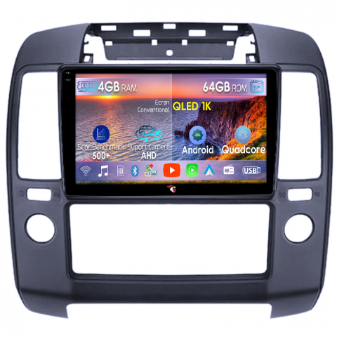 Navara 2004-2010 - Navigatie dedicata ​Nissan Navara 2004-2010, 4GB RAM 64GB ROM, Octacore, Android 14, Display QLED 1K 9", Carplay&Android Auto, SIM 4G, Ventilator Activ