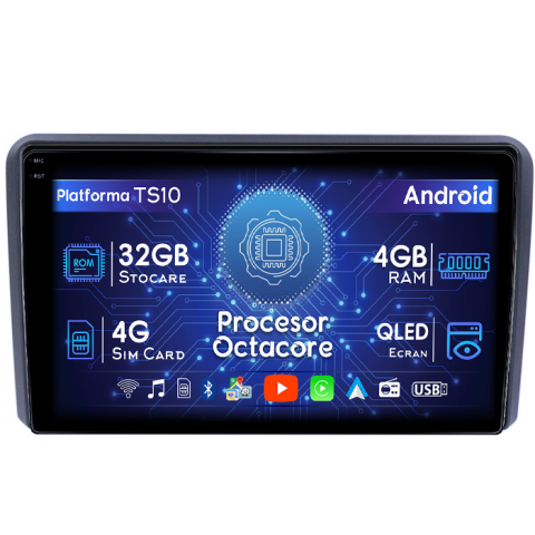 Navara D40 (2005-2014) - Navigatie dedicata ​Nissan Navara D40 2004-2014, 4GB RAM 32GB ROM, Octacore, Android 14, Display QLED  9", DSP, Carplay&Android Auto, SIM 4G, Bluetooth, Ventilator Activ
