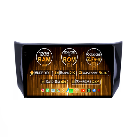 Sylphy 2012-2018 - Navigatie dedicata Nissan Sylphy 2012-2018, 12GB RAM 256GB ROM, Android 14, Rezolutie 2K, Display QLED, 9", DSP, Carplay, Android Auto, Internet, Youtube, Waze, Wi Fi, USB
