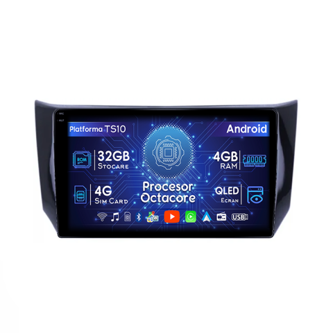 Sylphy 2012-2018 - Navigatie dedicata Nissan Sylphy 2012-2018, 4GB RAM 32GB ROM, Octacore, Android 14, Display QLED  9", DSP, Carplay&Android Auto, SIM 4G, Bluetooth, Ventilator Activ
