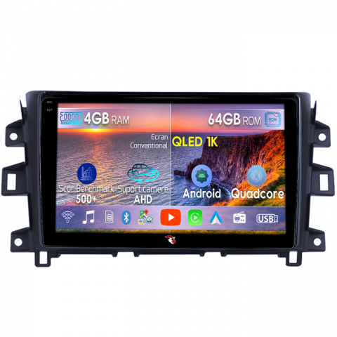 Nissan Navara 2011-2016 - Navigatie dedicata Nissan Navara 2011-2016, 4GB RAM 64GB ROM, Octacore, Android 14, Display QLED 1K 9", Carplay&Android Auto, SIM 4G, Ventilator Activ