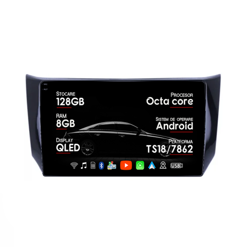 Sylphy 2012-2018 - Navigatie dedicata Nissan Sylphy 2012-2018, 8GB RAM 128GB ROM, Octacore, Platforma TS18, Android 14, Display QLED 9", Suporta camera 360", DSP, Carplay&AndroidAuto